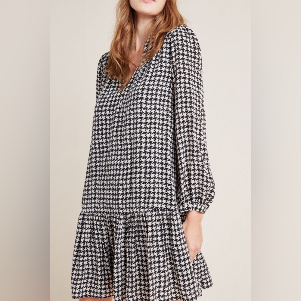 Anthropologie Maeve Sterling Houndstooth Tunic‎ dress size small